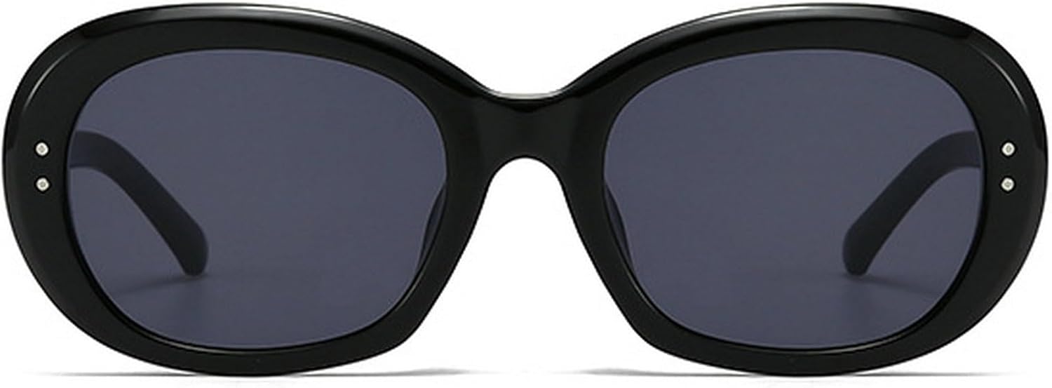 

Популярные мужские овальные солнцезащитные очки UV400 в стиле ретро, ​​женские круглые оранжевые солнцезащитные очки, модные мужские очки с заклепками UV400 mincl, Black