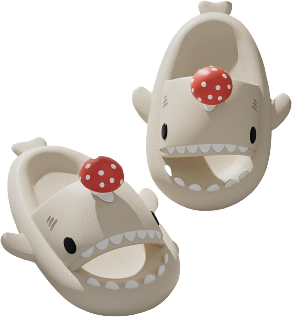 

Шлепанцы Mushroom Shark, унисекс, взрослые шлепанцы Shark, новые домашние спа-шлепанцы Cloud Shark Generic, слоновая кость