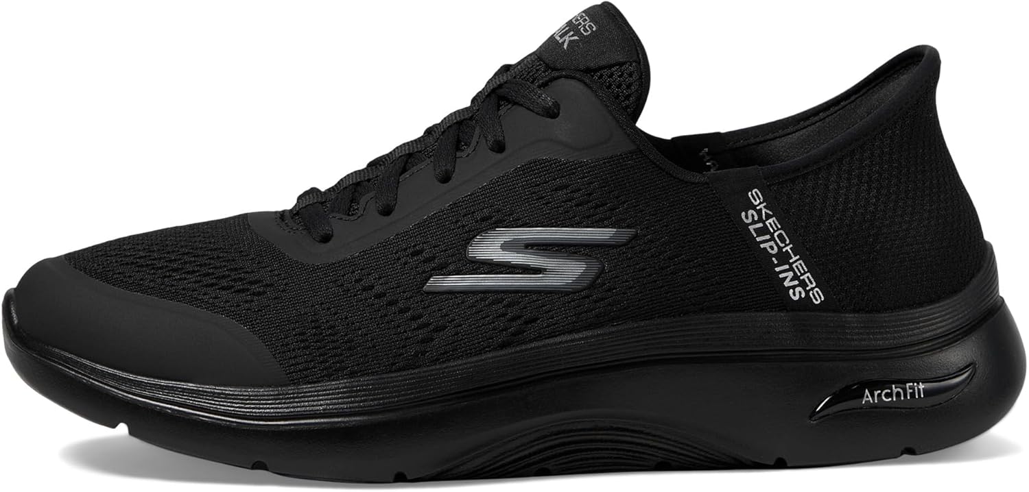 Мужские слипоны Skechers Hands Free Go Walk Arch Fit 2.0 - Simplicity 2, черный — фото 4
