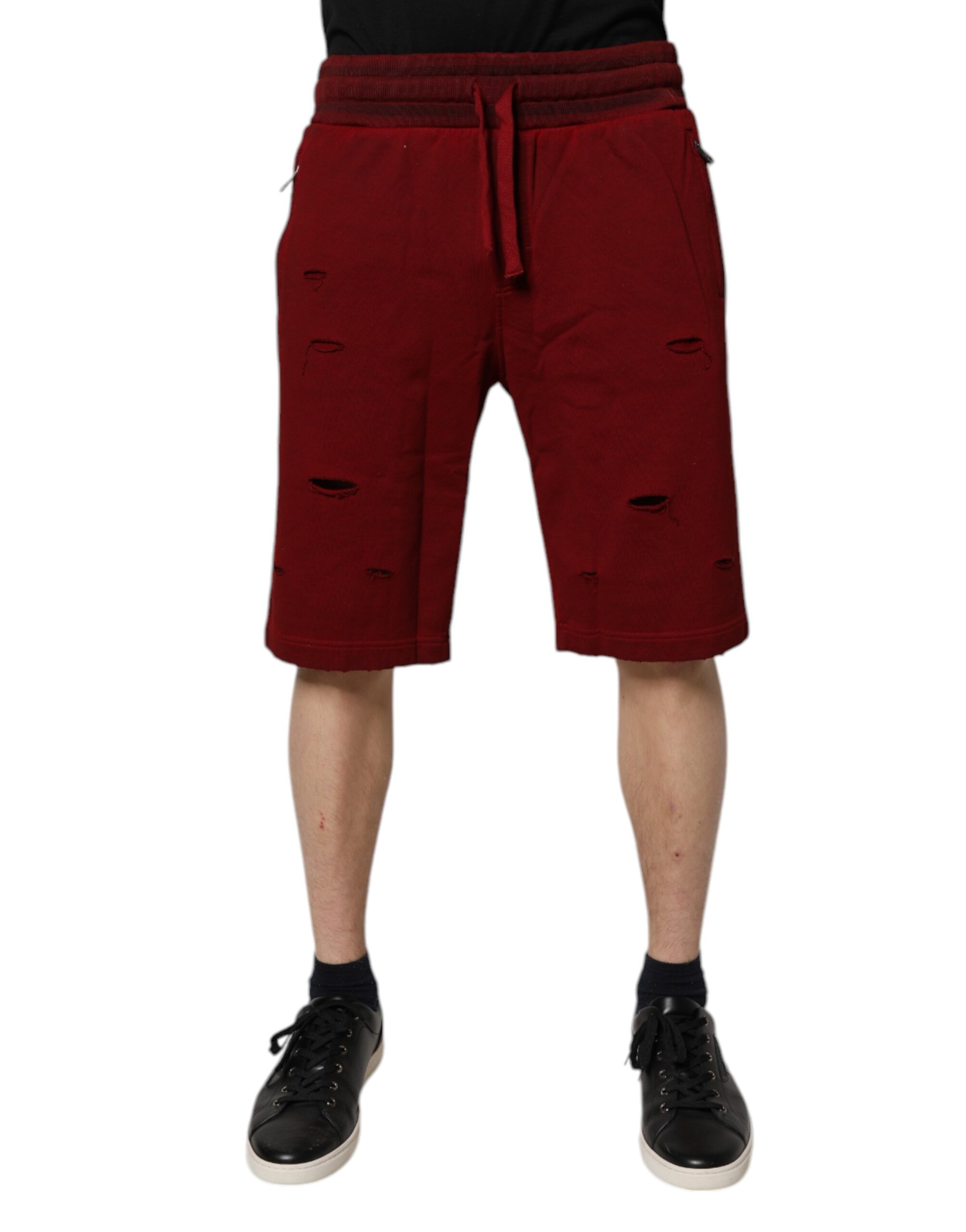 Шорты-бермуды Maroon Rip Style Sweatshorts Dolce & Gabbana, бордовый