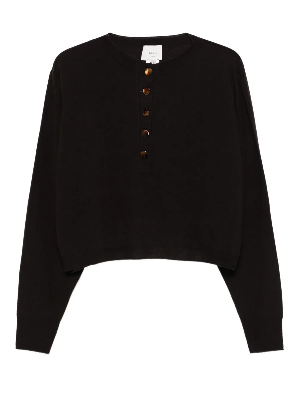 

Кашемировый свитер с планкой на пуговицах Alysi, коричневый