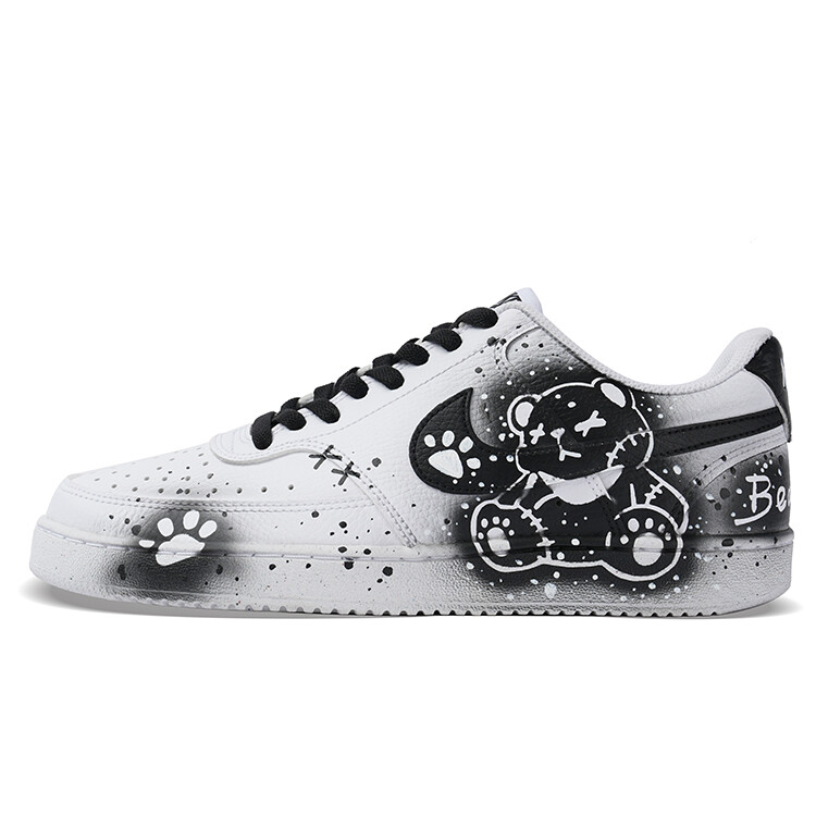 

Кроссовки Nike Court Vision 1 Skateboard Shoes Men Low-Top Black White, Черный, Кроссовки Nike Court Vision 1 Skateboard Shoes Men Low-Top Black White