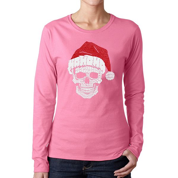 

Футболка с длинным рукавом Santa skull La Pop Art, Pink