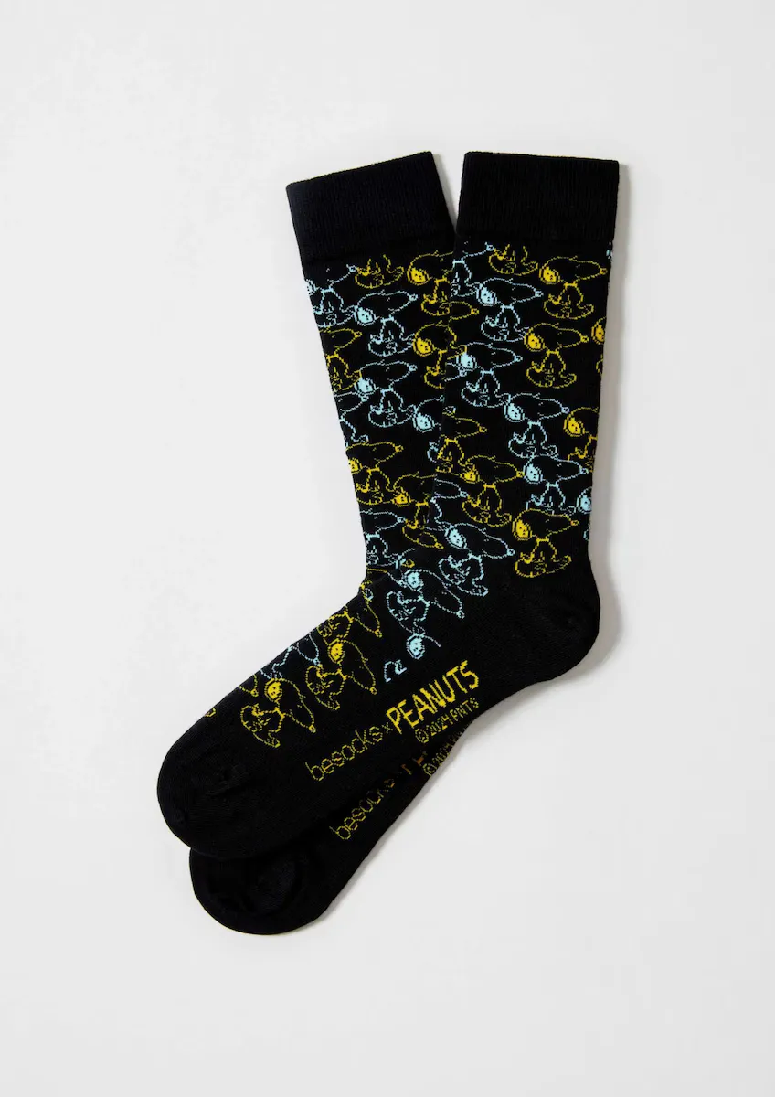 

Носки унисекс со Снупи из черного органического хлопка Besocks, черный