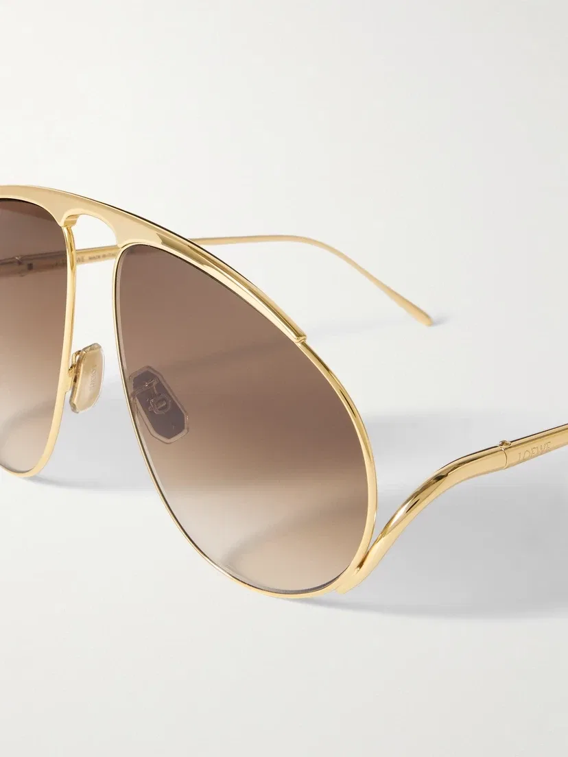 Солнцезащитные очки-авиаторы золотистого цвета LOEWE EYEWEAR, золотой — фото 4