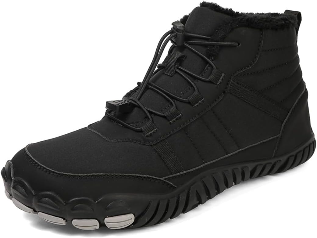 

Зимние ботинки SWZEC для босых ног с противоскользящей и водонепроницаемой подошвой (унисекс), черный