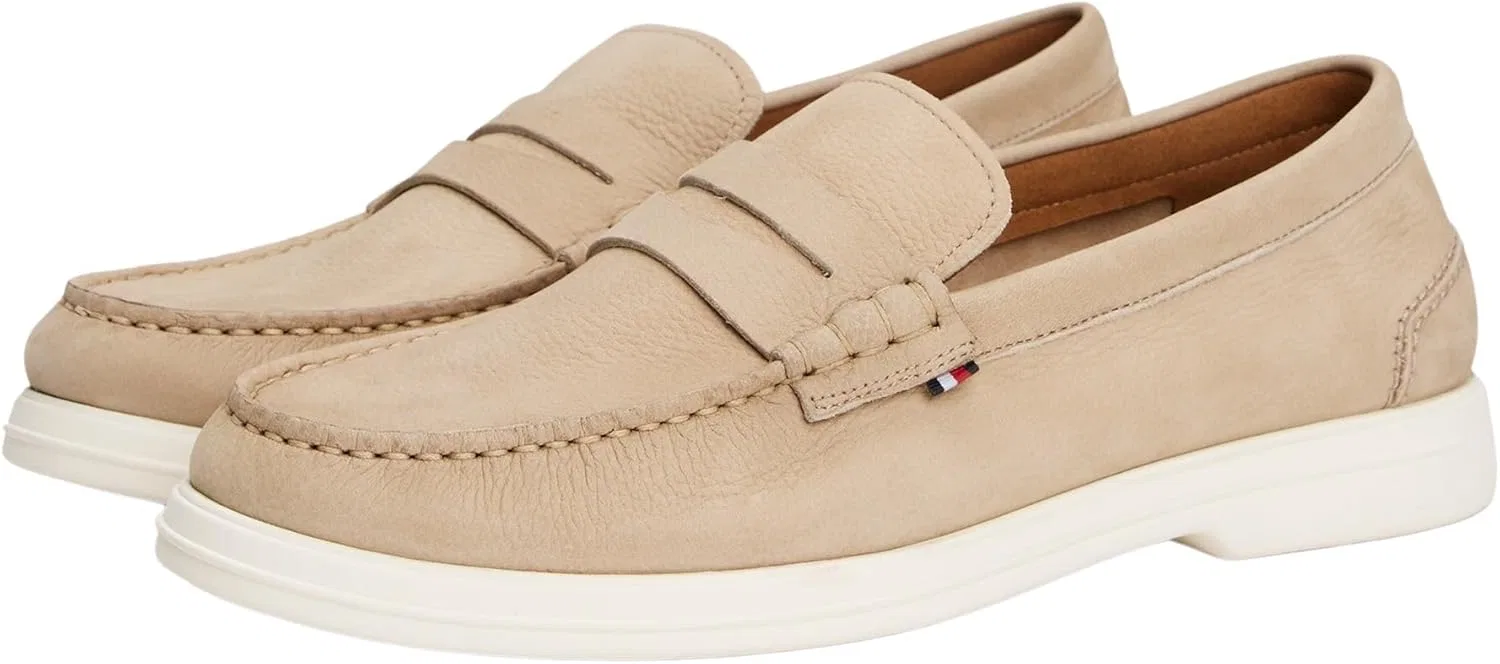Мужские кожаные лоферы Tommy Hilfiger, бежевый — фото 4