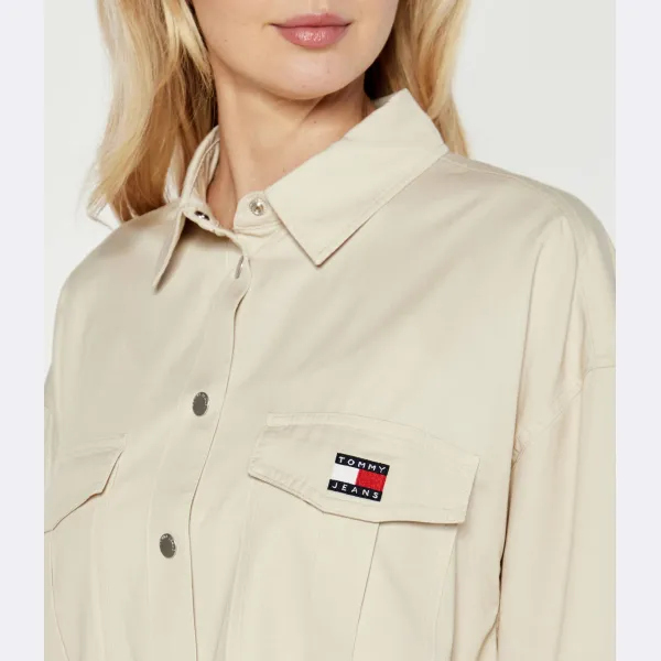 Рубашка оверсайз Tommy Hilfiger, бежевый — фото 4