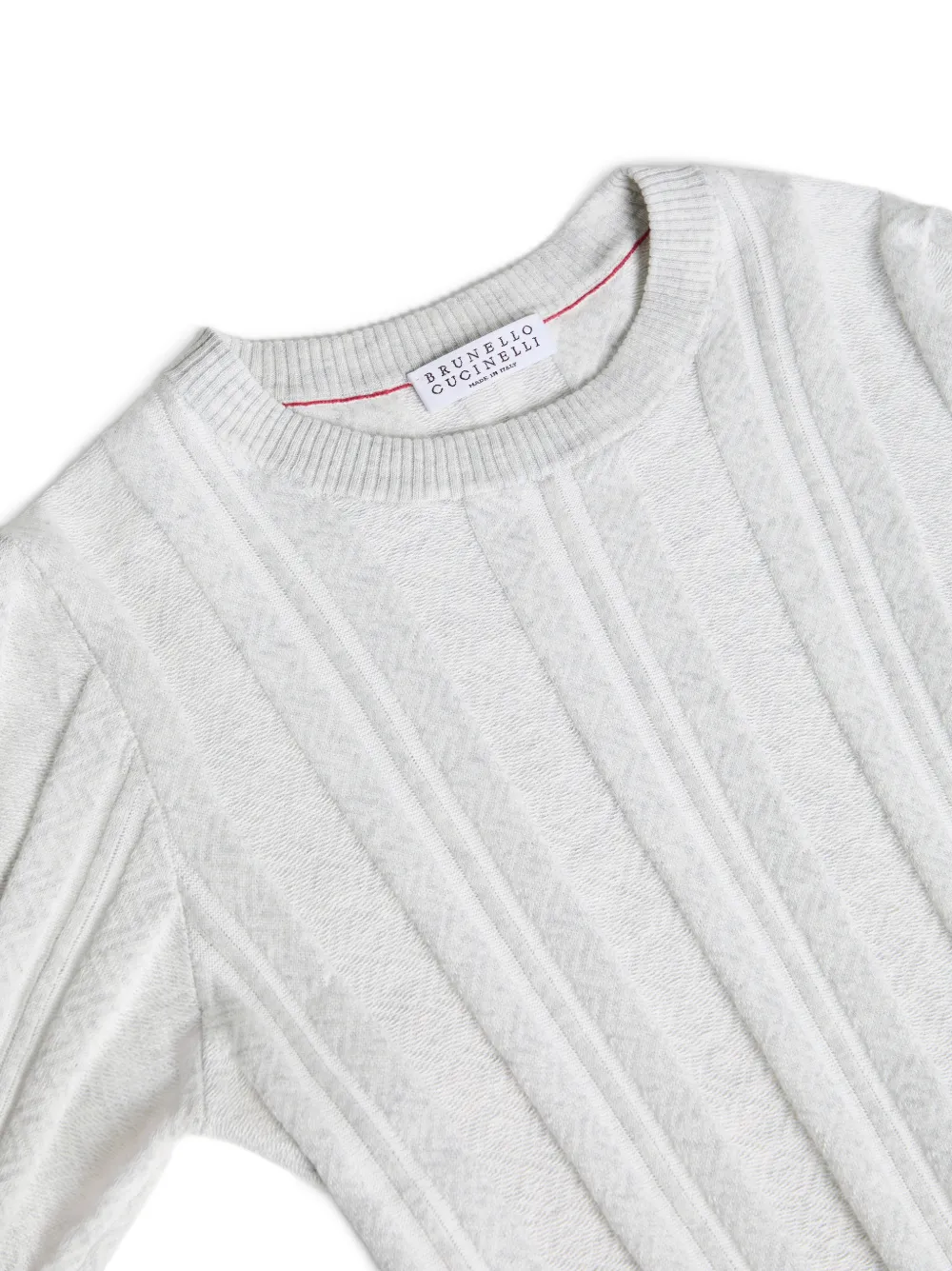 Жаккардовая футболка Brunello Cucinelli Kids, серый — фото 3