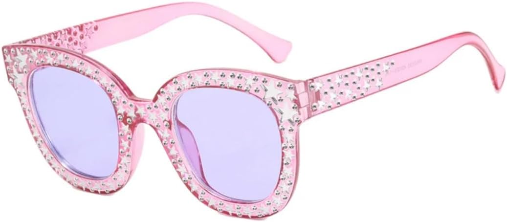 

Солнцезащитные очки с защитой UV400 | Панк, большие розовые, прозрачные линзы | для женщин и мужчин, для занятий спортом на открытом воздухе и вождения DSVIGF, Purple Purple