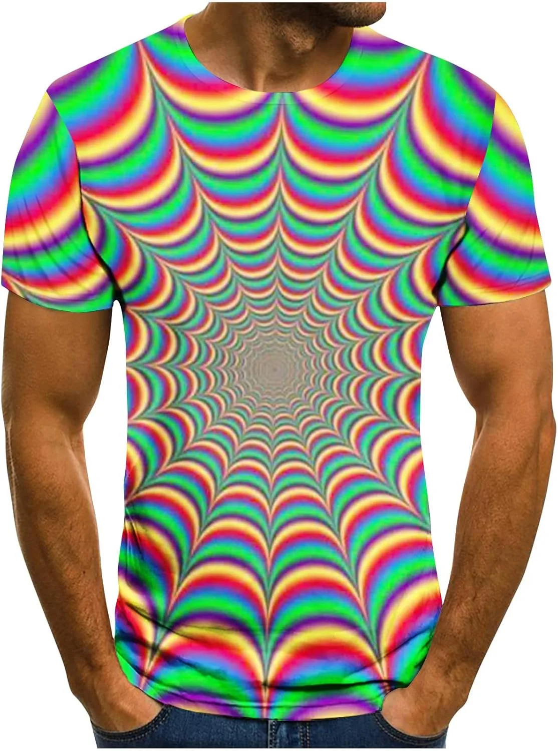 

Футболка с 3D принтом Optical Illusion, короткий рукав Sdeycui