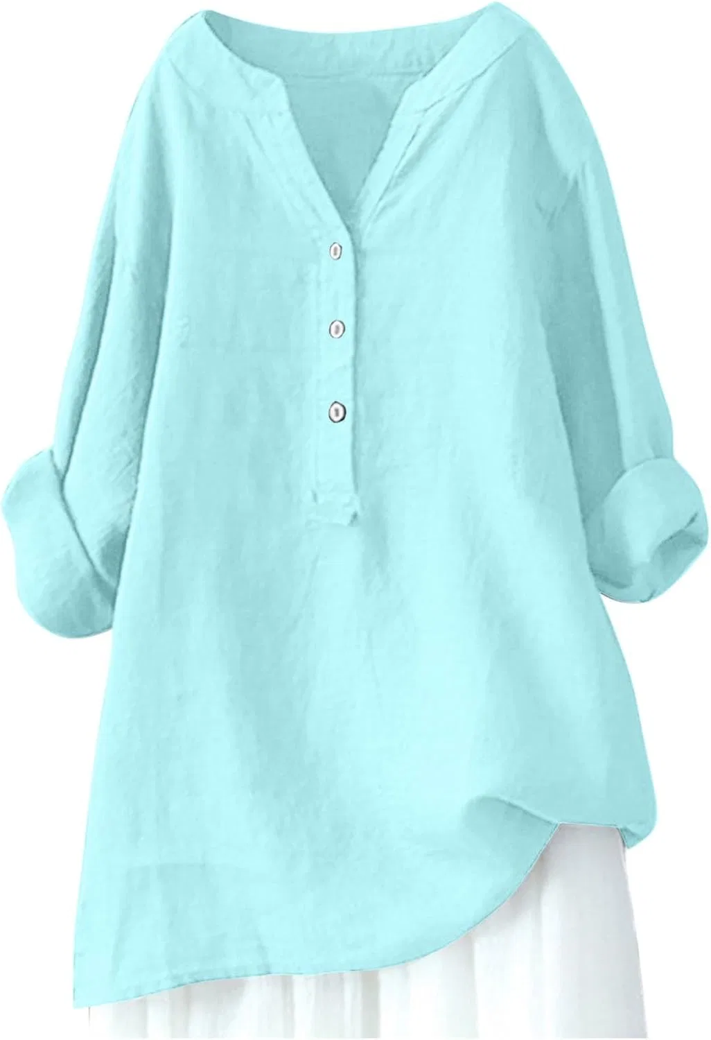 Блуза свободная, Crew Neck, Spring Tunic, темно-синяя