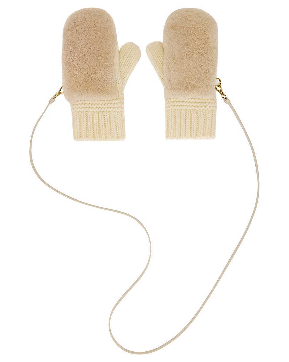 

Варежки с ремешком Miu Miu, белый