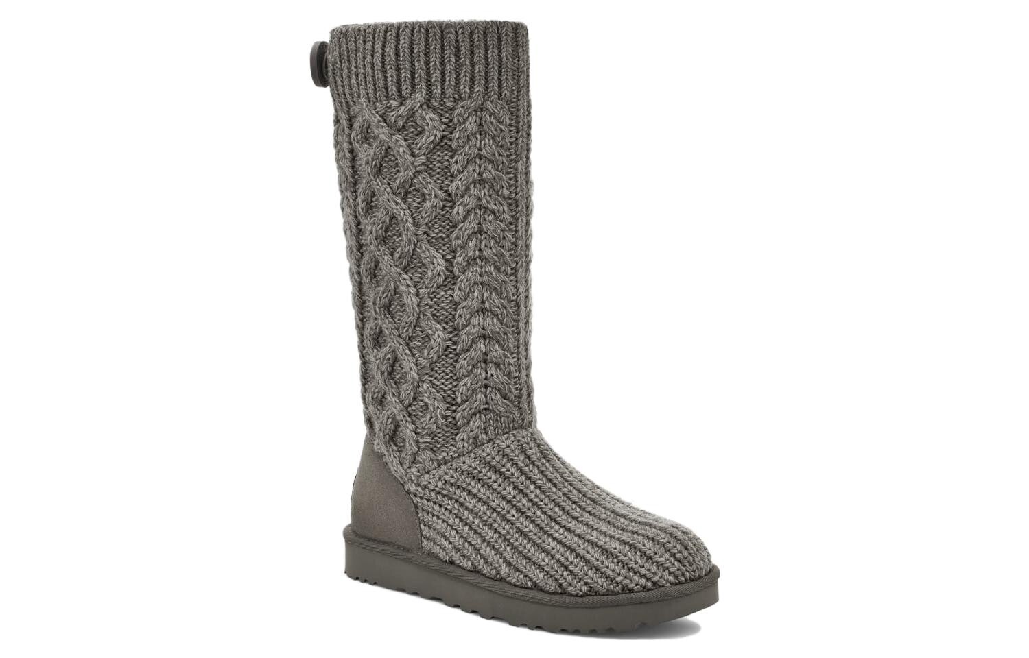 Сапоги женские UGG Classic Cardi с косой вязкой, серый — фото 3