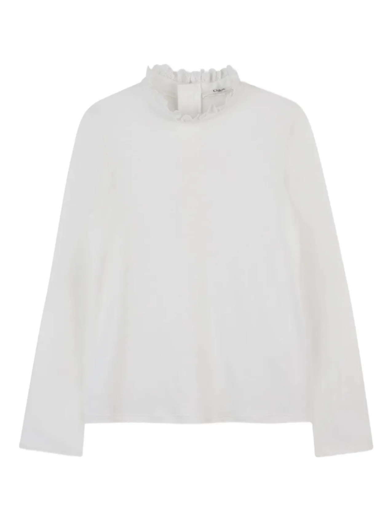 

Топ с высоким воротом и оборками Chloé Kids, белый
