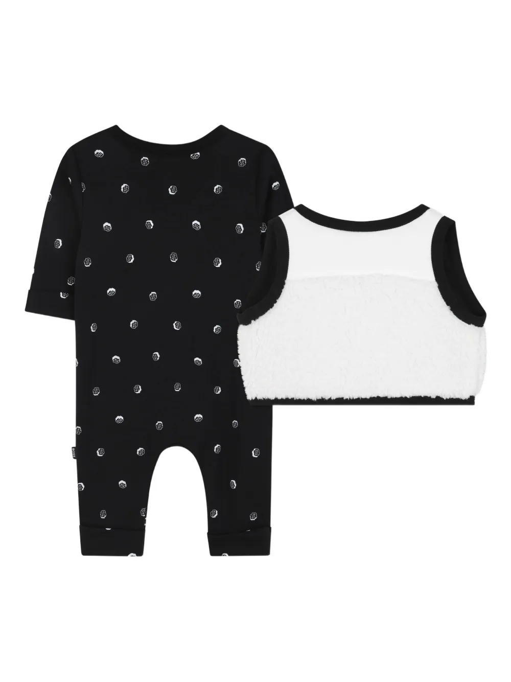 Комбинезон в горох с длинными рукавами Boss Kidswear, черный — фото 2
