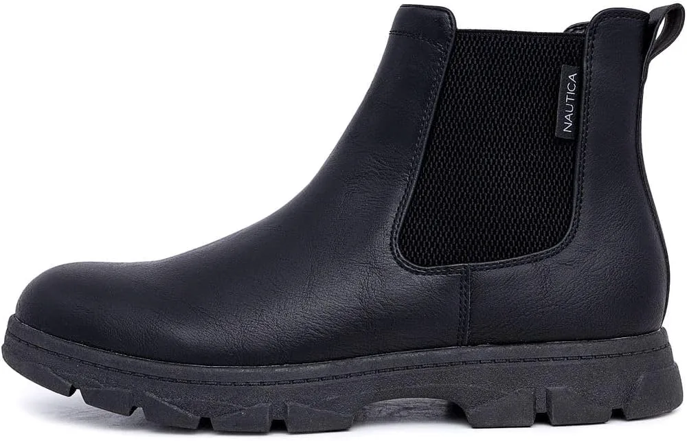 Мужские ботинки Nautica Chelsea на шнуровке, ботинки Челси, дезерт-ботинки Wuzer, черный — фото 4