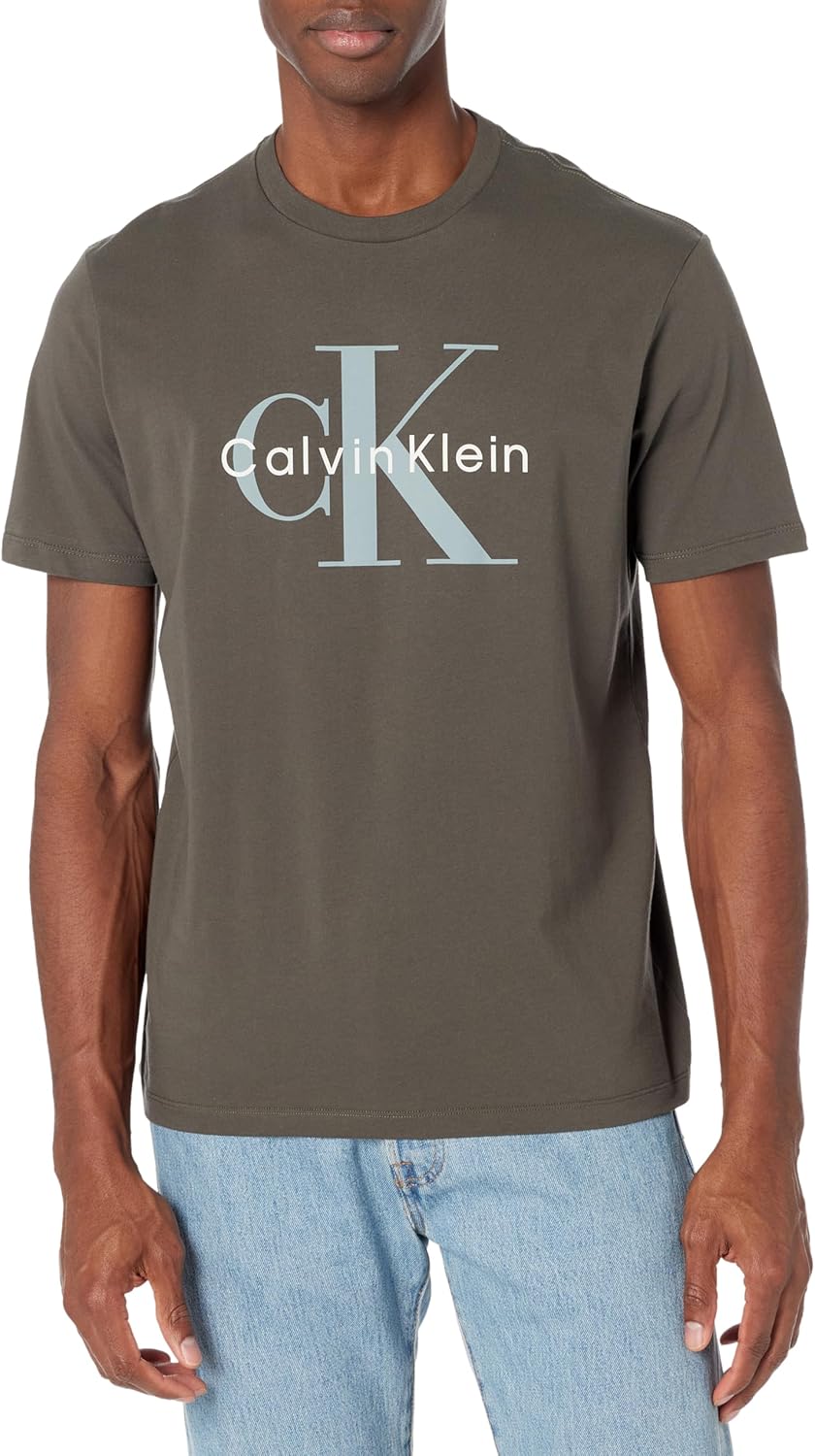 

Мужская футболка с круглым вырезом и монограммой Calvin Klein, Beluga