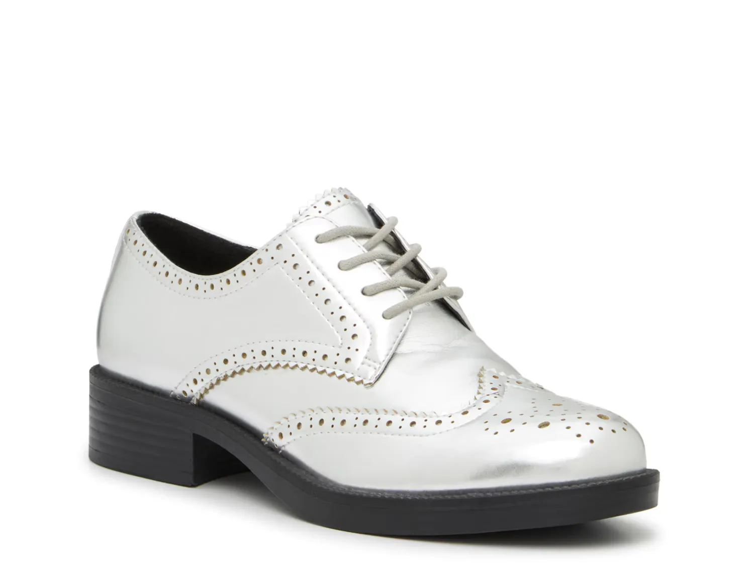 

Оксфорды Sammy Wingtip Oxford Nine West, серебряный/металлик