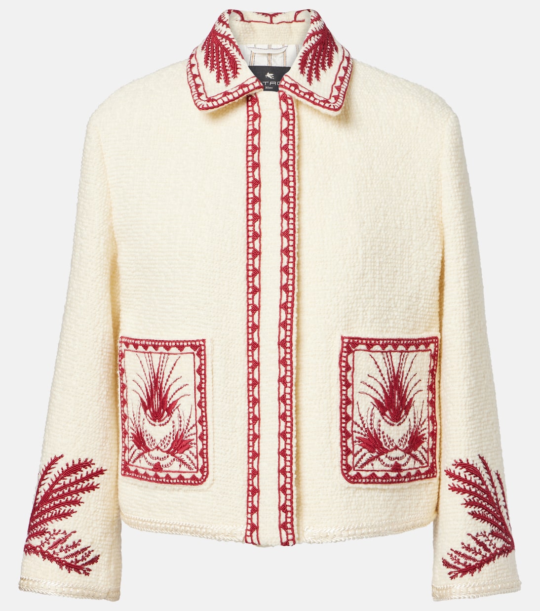 

Жакет-букле из шерсти с вышивкой Etro, Bianco Panna Chiaris