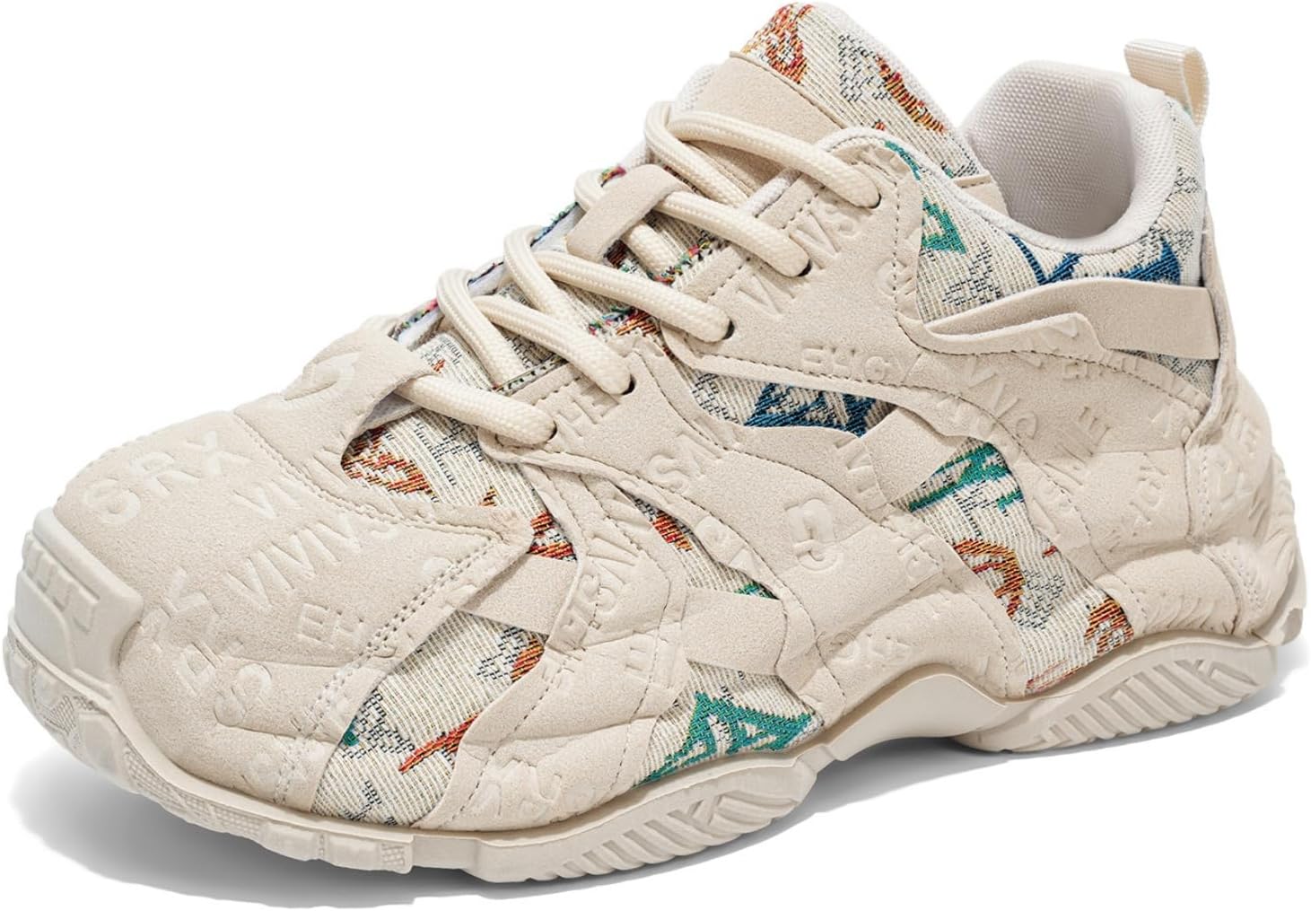 

Мужские спортивные прогулочные кроссовки с шнуровкой, толстыми подошвами в стиле «папа», выполнены из дышащей сетчатой ткани, обеспечивают комфорт и устойчивость при носке Houdbdol, бежевый