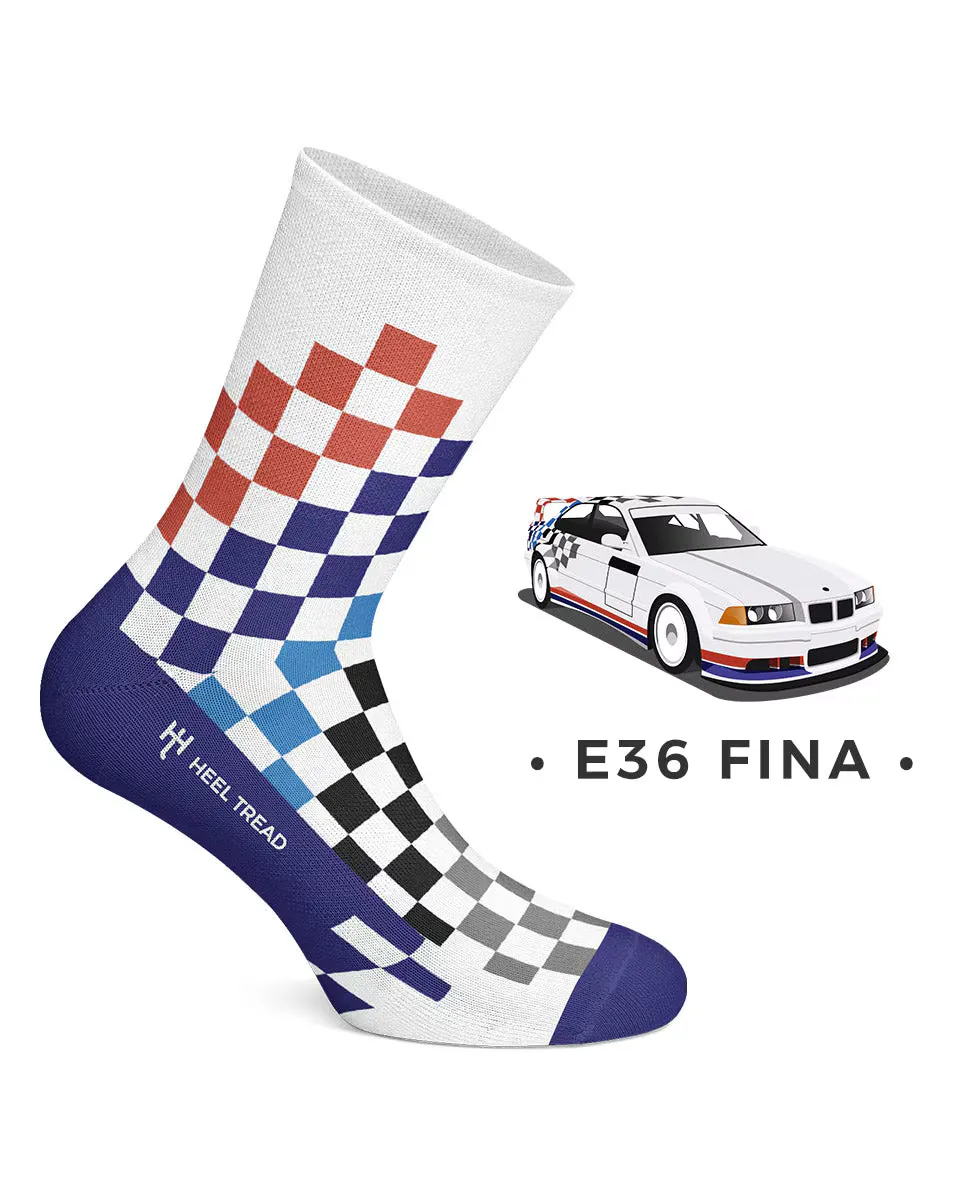 

Носки мужские короткие E36 Fina белого цвета Heel Tread, синий