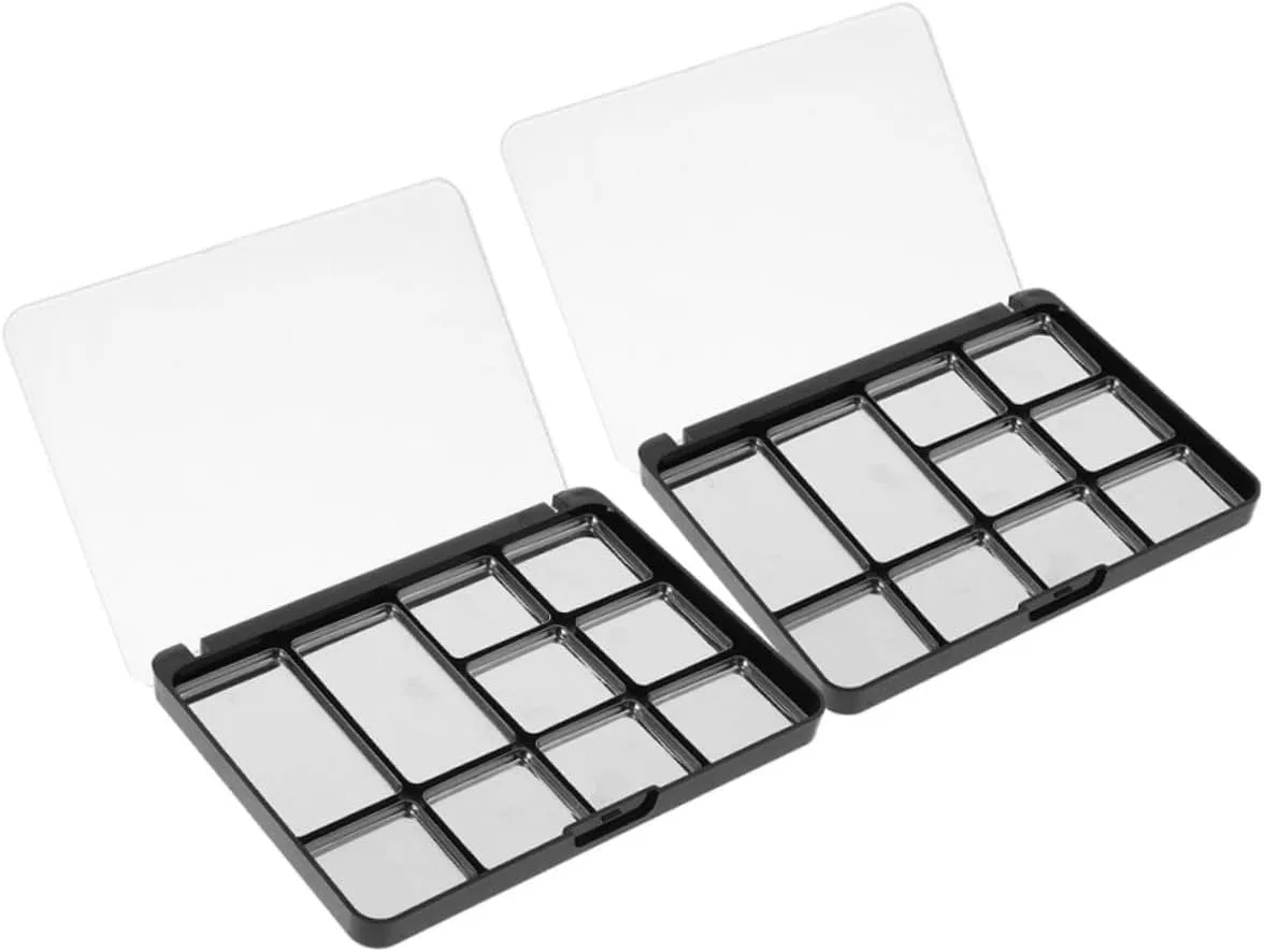 Магнитная палетка для теней Beatifufu 2 шт, прозрачная крышка, 14x10x1.5 см