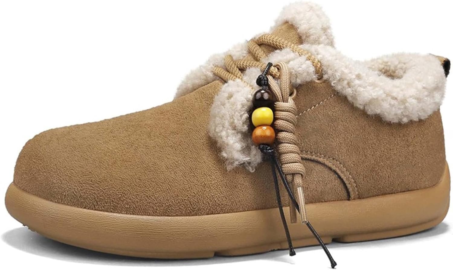 

Мужские и женские зимние теплые снежные ботинки с удобным круглым носком для прогулок и работы Generic, коричневый