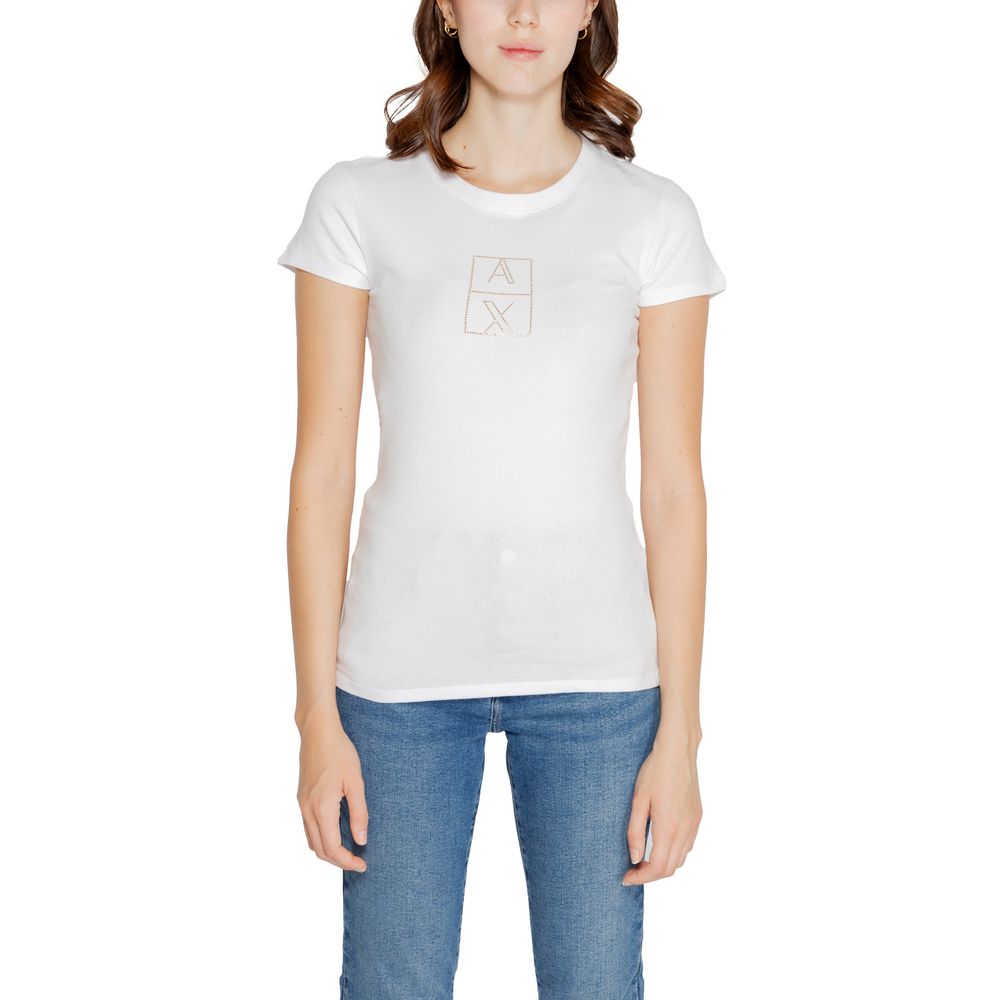 

Белые хлопковые топ и футболка Armani Exchange