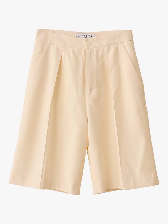 

Короткие шорты из чистой шерсти с плиссировкой S.S.DALEY, Ecru