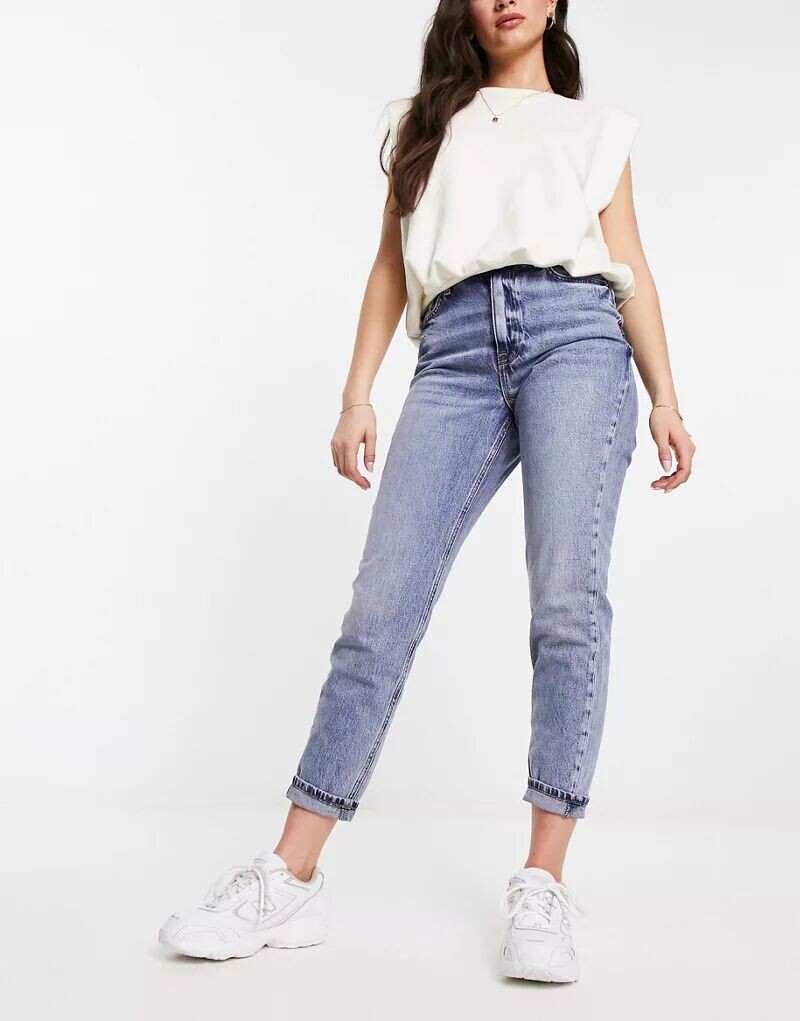 

Голубые джинсы с завышенной талией River Island