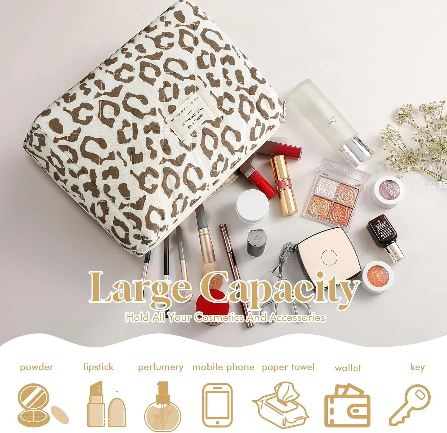 Набор женских косметичек из 3 штук от BuyCard Buycard, Brown Leopard — фото 4