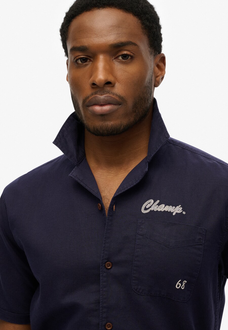 Рубашка на пуговицах Comfort fit Superdry The Merchant Store - Resort, темно-синий — фото 4
