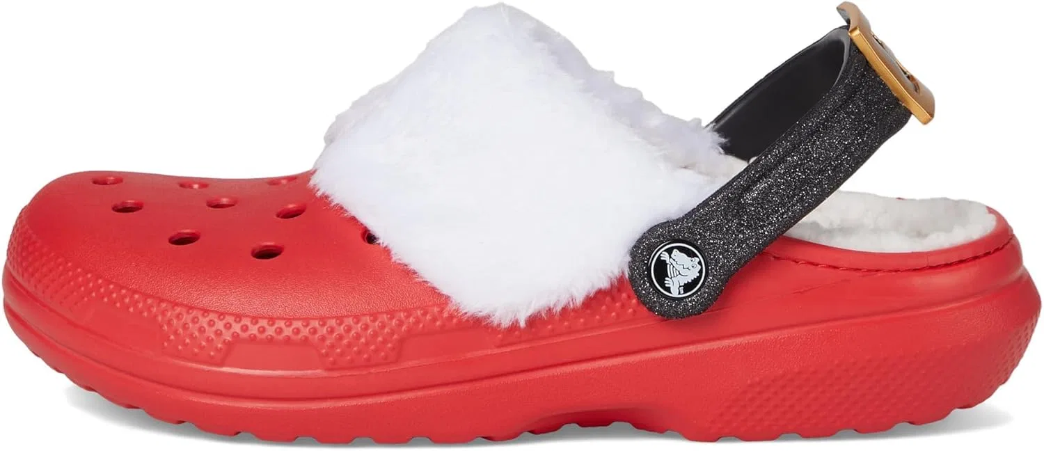 Детские классические сабо Crocs унисекс с подкладкой, детские тапочки, деревянные сабо, Varsity Red Multi — фото 4