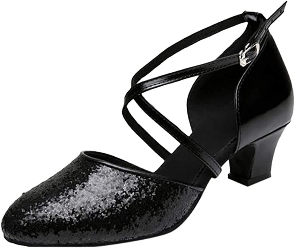 

Женские босоножки на каблуке Louis Vuitton, кожаные, с пайетками, для танцев, с закрытым носком, для бальных, латиноамериканских и бальных танцев (Цвет: черный, Размер: 4.5 UK) Generic