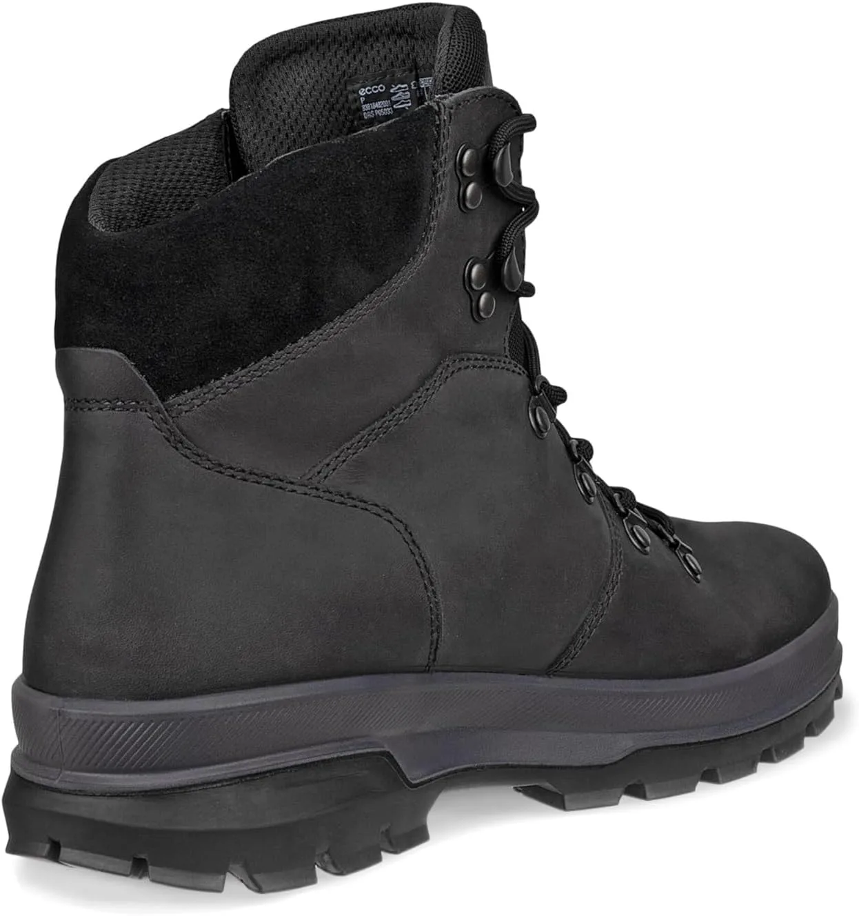 Мужские водонепроницаемые высокие туфли ECCO Rugged Track с плоским носком, черный — фото 3