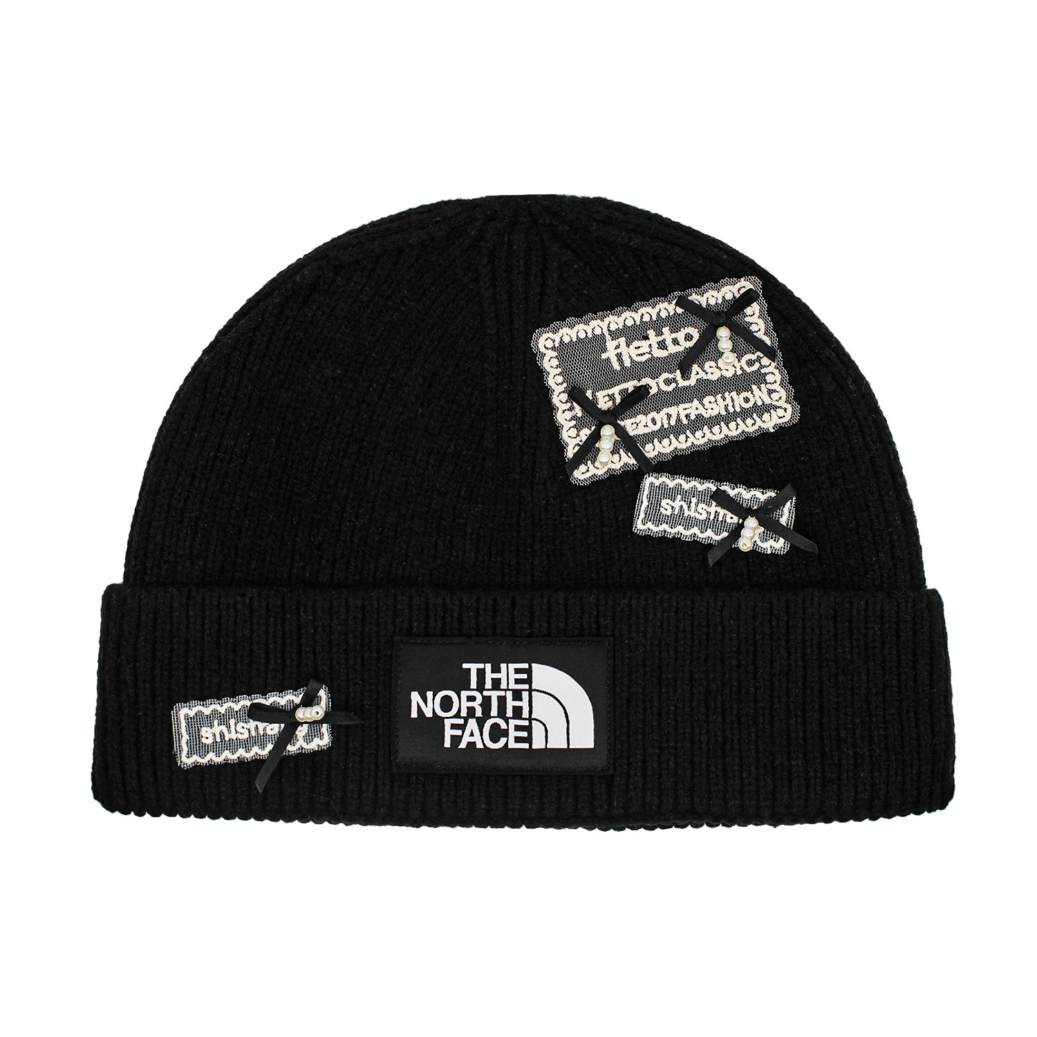 

The North Face Нейлоновая вязаная шапка-бини унисекс, черный и белый