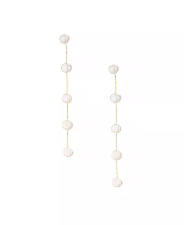 

Серьги с искусственным жемчугом, покрытые 18-каратным золотом Ettika, gold