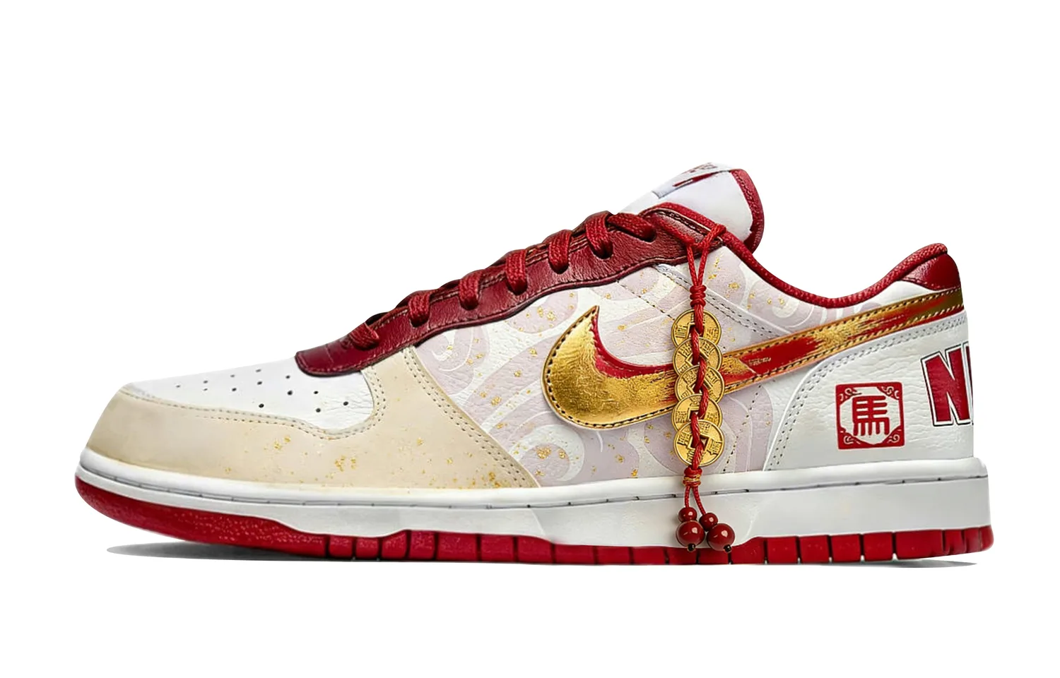 Nike Кроссовки для скейтбординга мужские Big Coverage Cushioning Abrasion Resistant Low top белые красные — фото 3