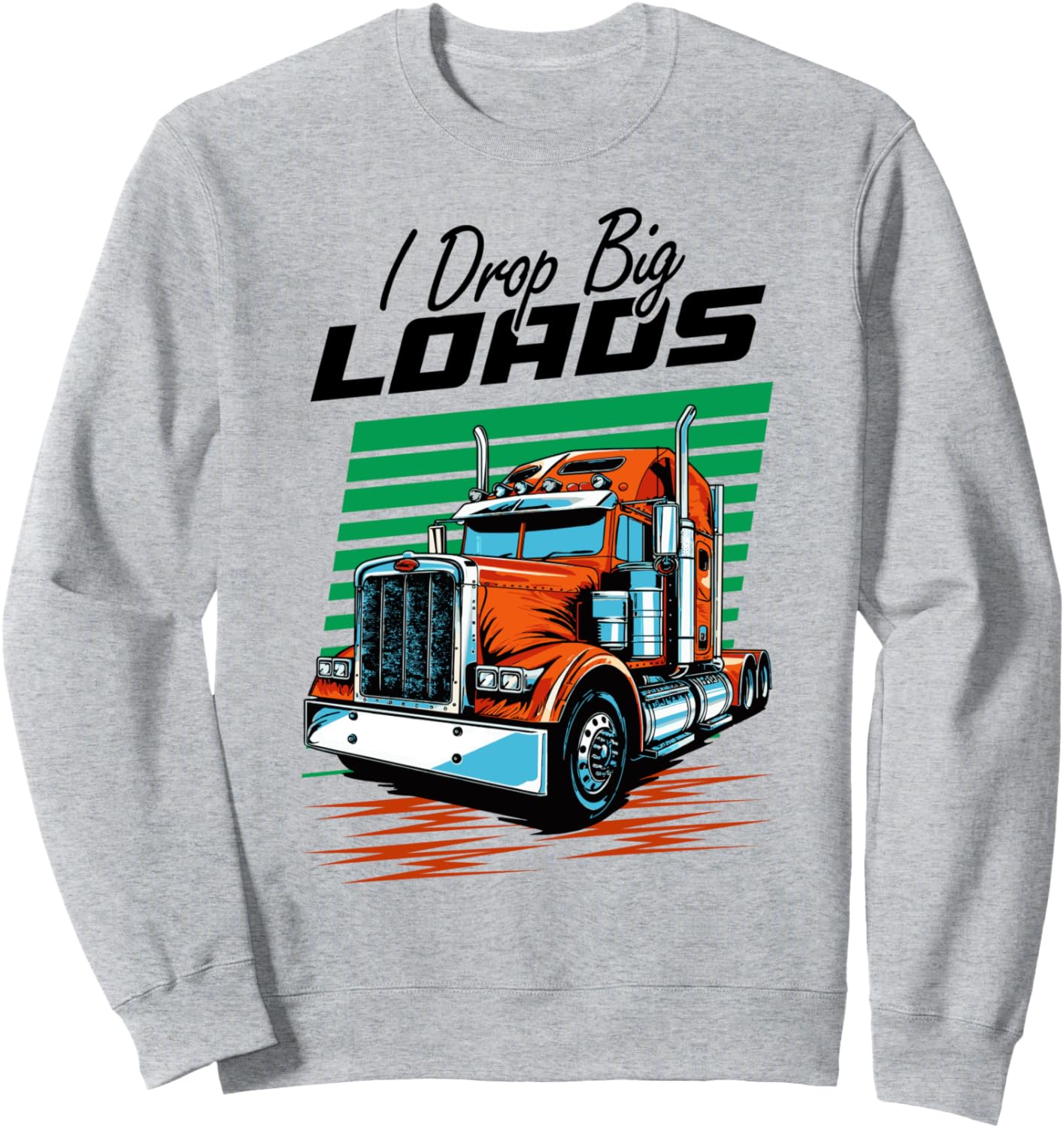 

Я дальнобойщик, сбрасываю большой груз. Забавная толстовка с приколом Four1Nine Truckers Official, серый