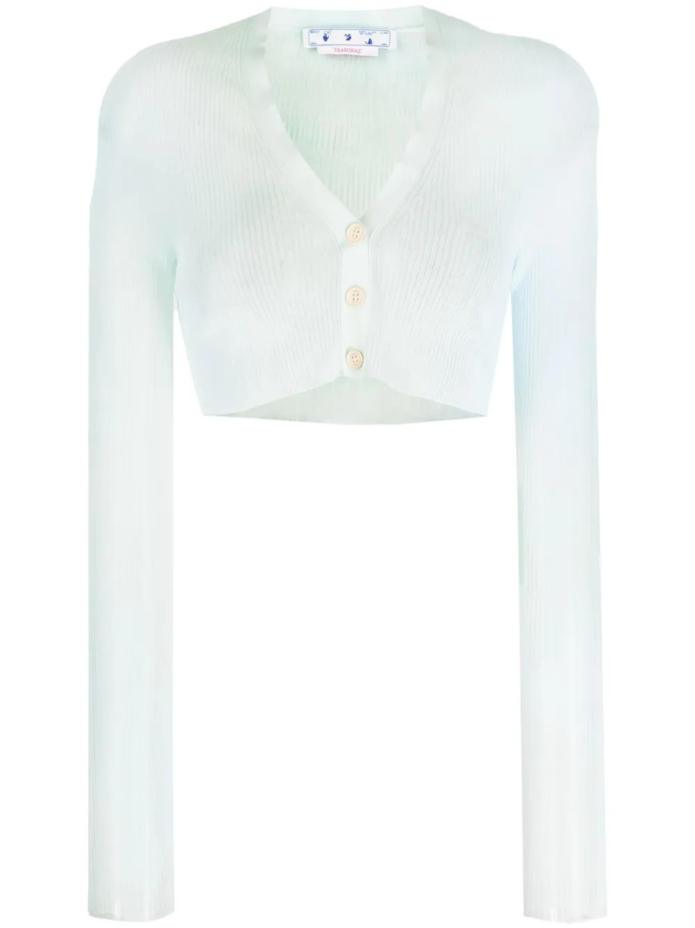 

Укороченный кардиган с вышитым логотипом OFF-WHITE, синий