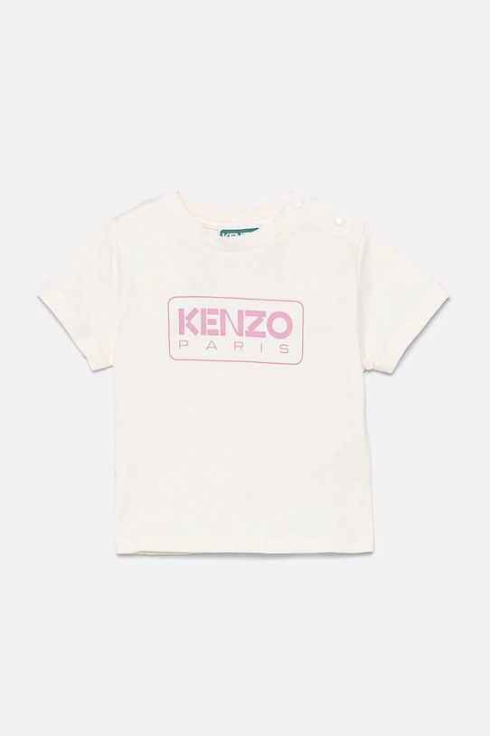 

Хлопковая футболка детская Kenzo Kids, бежевый
