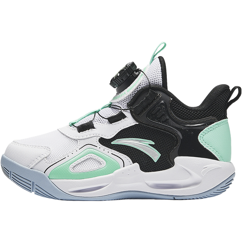 

Детские баскетбольные кроссовки низкие Anti Kick устойчивые к износу черный белый зеленый для детей 3-7 лет Antakids, Anta белый/черный/зеленый