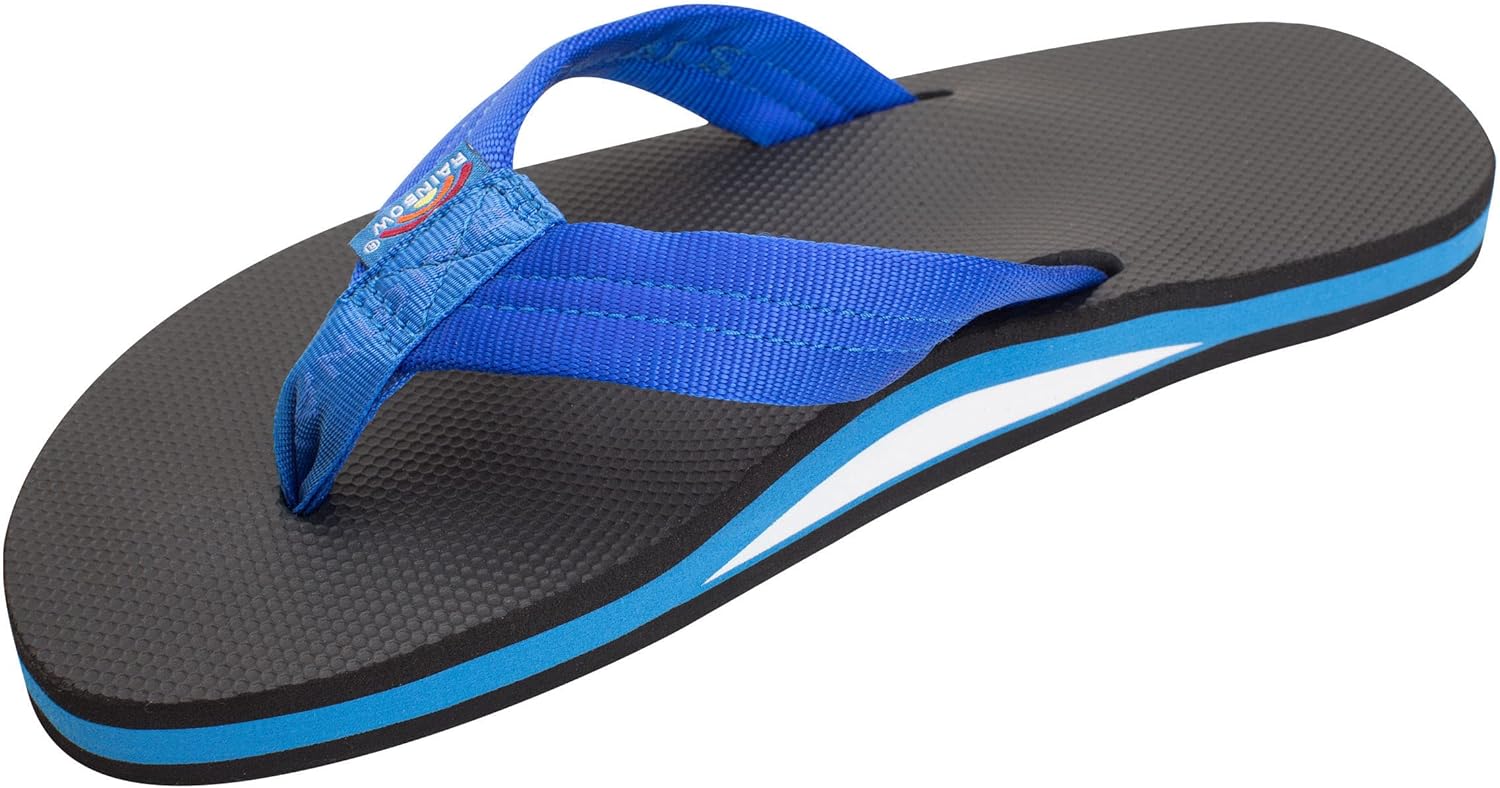 Мужские сандалии Rainbow Single Layer Soft Top 1" с верхом из мягкого материала и ремешком из нейлона, наполненным EVA Rainbow Sandals, синий/черный