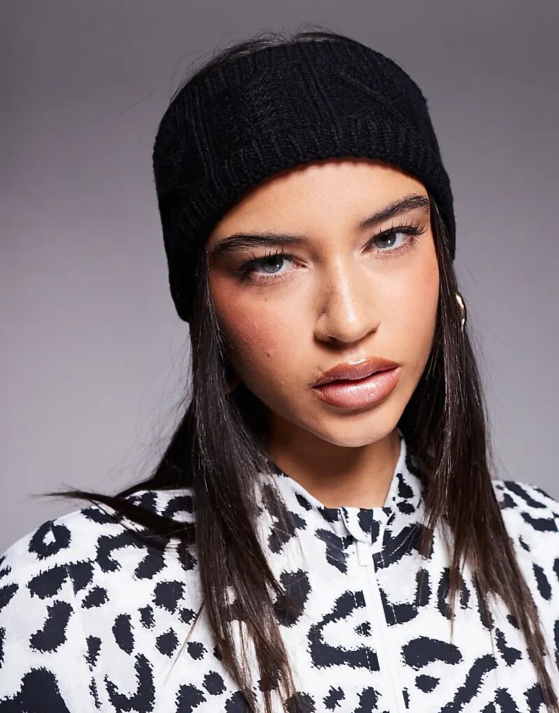 

ASOS 4505 Лыжная вязаная повязка на голову черного цвета