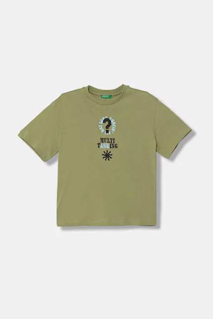 Футболка детская свободного кроя United Colors of Benetton, зеленый