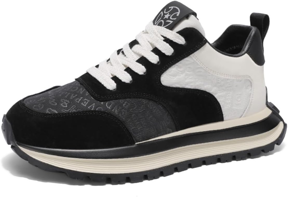 

Мужские модные повседневные кроссовки на массивной подошве из замши и искусственной кожи, дышащие, с амортизирующей подошвой и противоскользящей поверхностью для повышенного комфорта и стиля в любое время года Ctkvbmeoi, черный