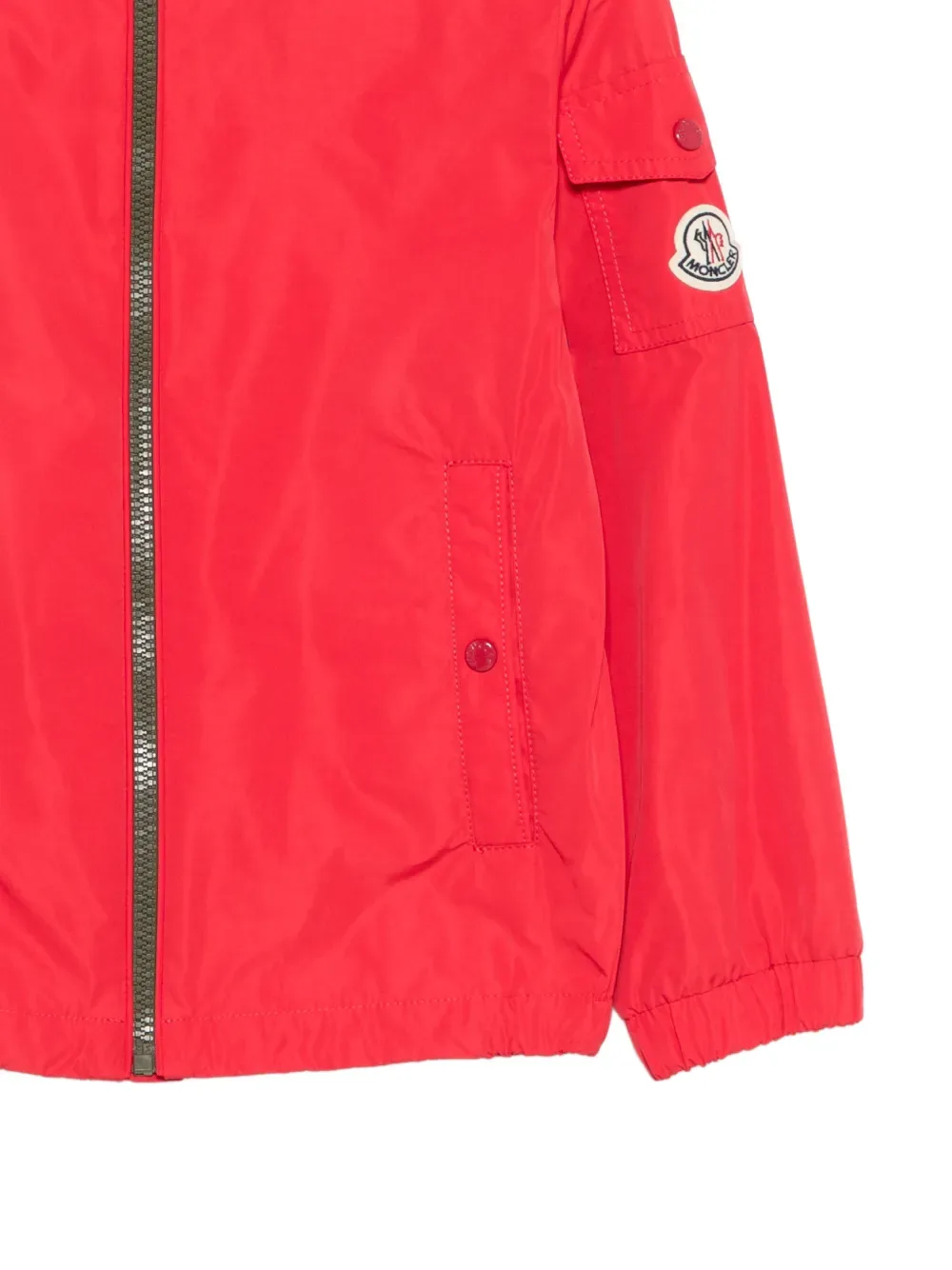 Куртка с капюшоном и карманами Moncler Enfant, красный — фото 3
