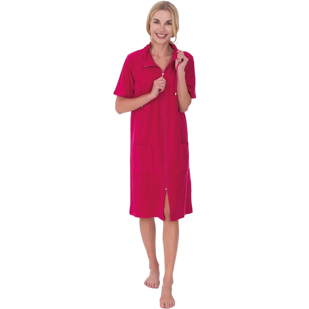 

Женский халат 033, 1 шт., воротник с шнурком Wewo Fashion, малина