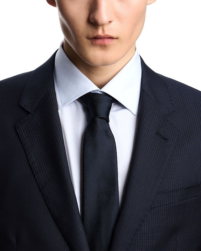 Стройный Костюм с Микро-Полосками Slim Fit Emporio Armani, синий — фото 3